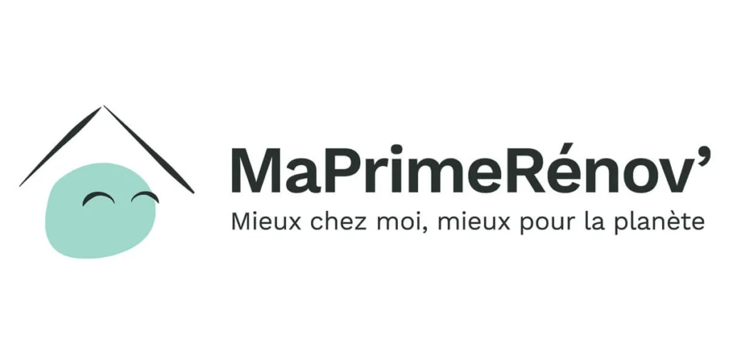 Logo MaPrimeRénov’ : « Mieux chez moi, mieux pour la planète ».